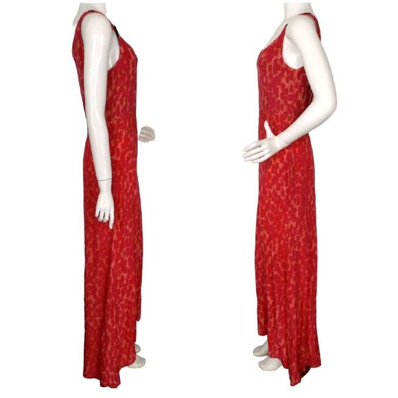 KARINA GRIMALDI Silk Dress, S, Jamaica, Maxi, Twisted Straps, V-neck, High Slit - Picture 11 of 12